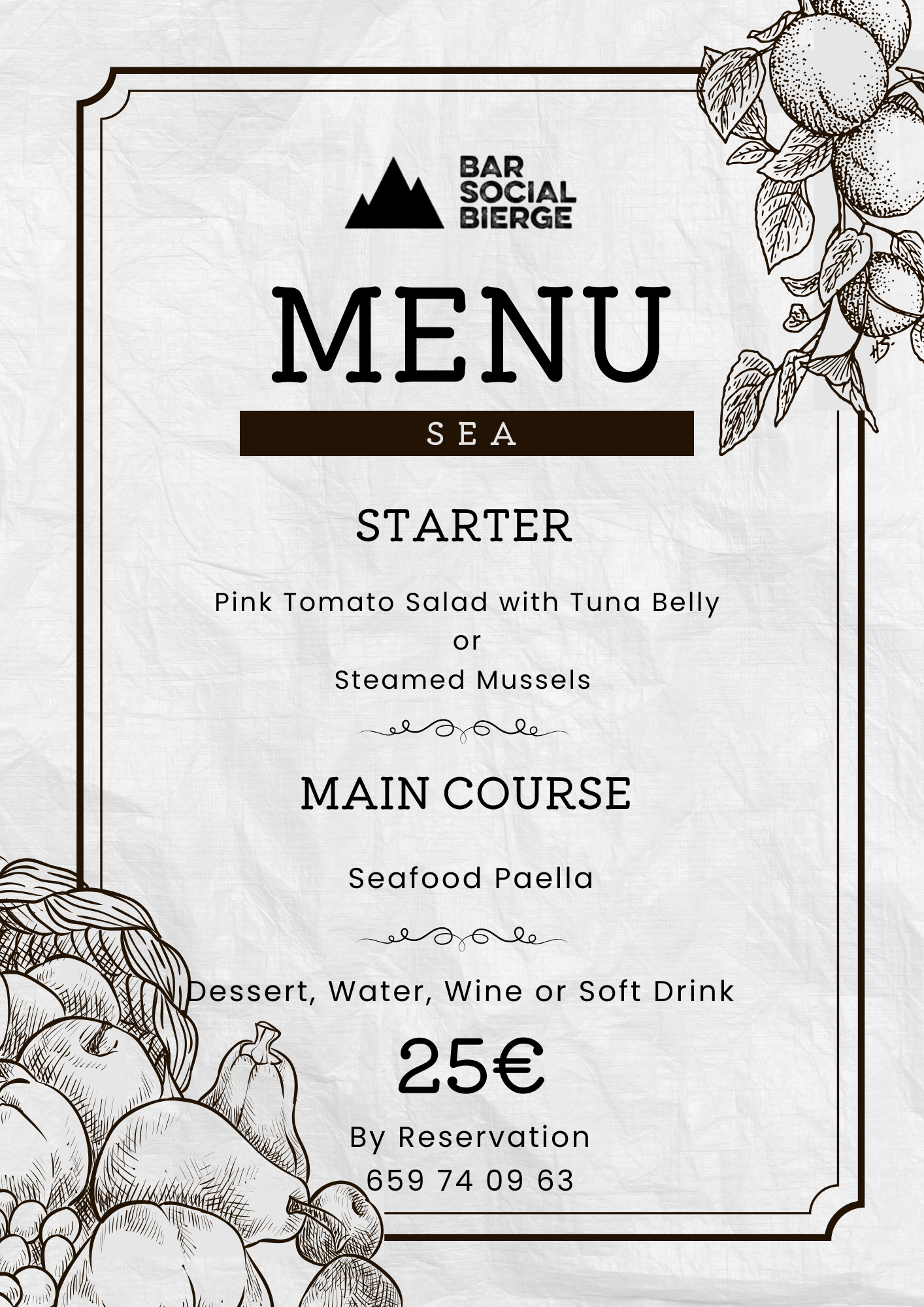 Sea Menu